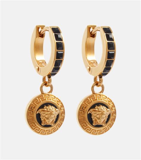 versace medusa button earrings|Versace Medusa earrings large.